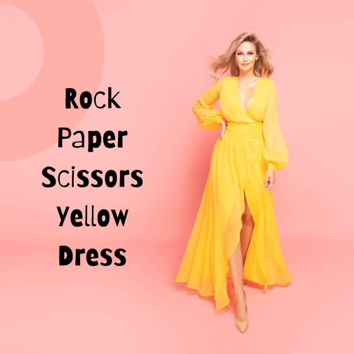 Rock Paper Scissors Yellow Dress